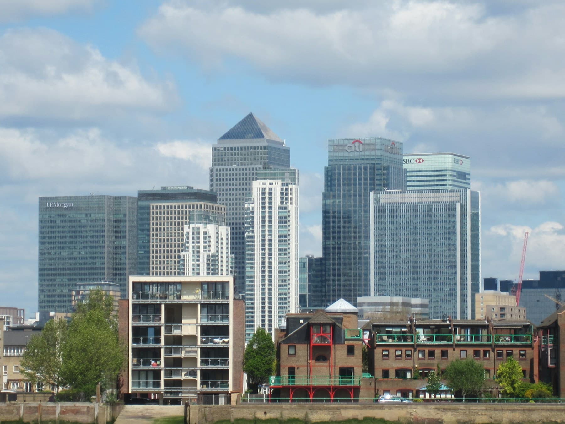 Canary Wharf viewed across the River Thames